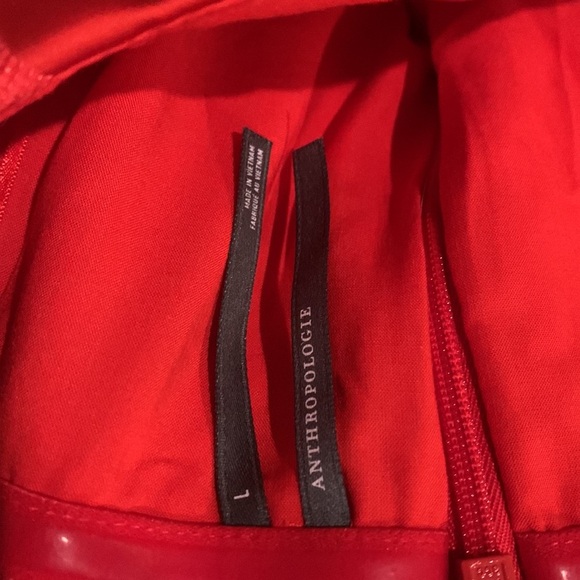 ANTHROPOLOGIE STRAPLESS SCULPTED RED SATIN MINI DRESS LARGE NEW WITH TAGS - Picture 8 of 8